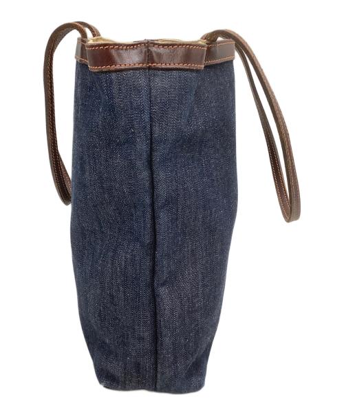 J&M DAVIDSON（ジェイ＆エム デヴィッドソン）J&M DAVIDSON (ジェイ＆エム デヴィッドソン) トートバッグ インディゴ×ブラウンの古着・服飾アイテム