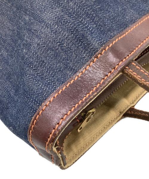 J&M DAVIDSON（ジェイ＆エム デヴィッドソン）J&M DAVIDSON (ジェイ＆エム デヴィッドソン) トートバッグ インディゴ×ブラウンの古着・服飾アイテム