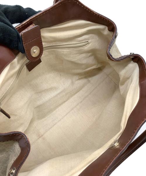 GUCCI（グッチ）GUCCI (グッチ) ハンドバッグ　スーキー　GG柄 ベージュ×ブラウンの古着・服飾アイテム