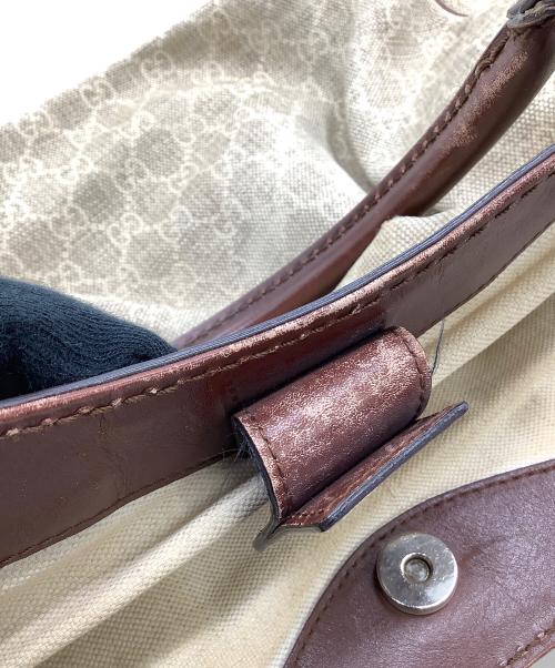 GUCCI（グッチ）GUCCI (グッチ) ハンドバッグ　スーキー　GG柄 ベージュ×ブラウンの古着・服飾アイテム