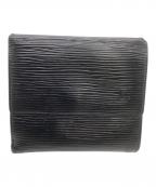 LOUIS VUITTONルイ ヴィトン）の古着「3つ折り財布　エピ　ポルトモネ・ビエ・カルトクレディ」｜ブラック