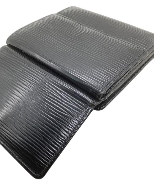 LOUIS VUITTON（ルイ ヴィトン）LOUIS VUITTON (ルイ ヴィトン) 3つ折り財布　エピ　ポルトモネ・ビエ・カルトクレディ ブラックの古着・服飾アイテム