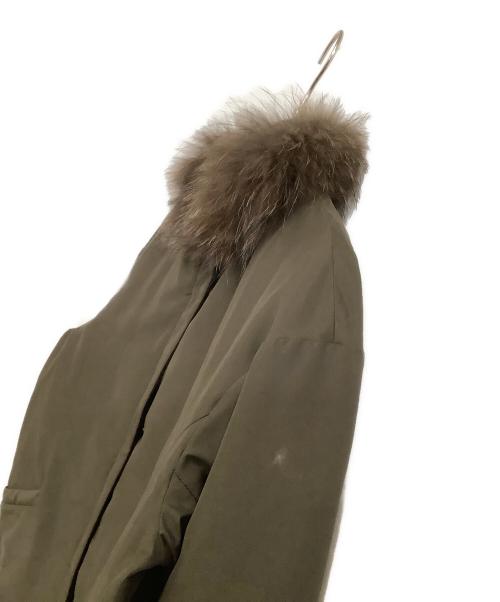 green label relaxing（グリーンレーベルリラクシング）green label relaxing (グリーンレーベルリラクシング) ダウンコート　FM 2WAY ファー ノーステッチ ダウン コート オリーブ サイズ:36の古着・服飾アイテム