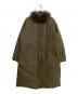 green label relaxing（グリーンレーベルリラクシング）の古着「ダウンコート　FM 2WAY ファー ノーステッチ ダウン コート」｜オリーブ