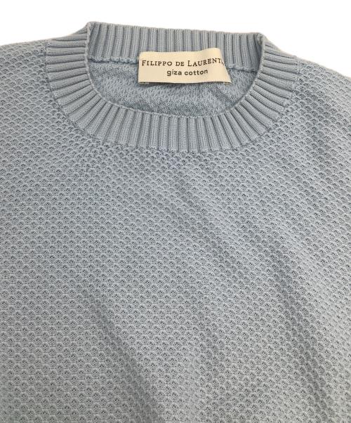 FILIPPO DE LAURENTIIS（フィリッポ・デ・ローレンティス）FILIPPO DE LAURENTIIS (フィリッポ・デ・ローレンティス) 薄手ニット ブルー サイズ:52の古着・服飾アイテム