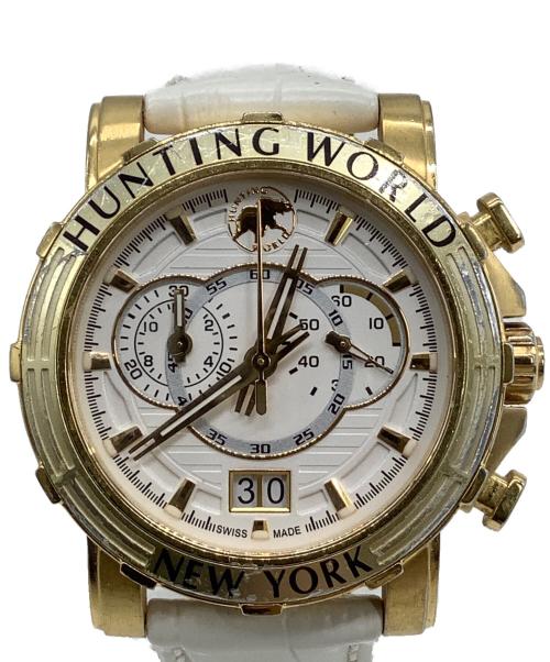 HUNTING WORLD（ハンティングワールド）HUNTING WORLD (ハンティングワールド) クロノグラフ　クォーツ ホワイトの古着・服飾アイテム