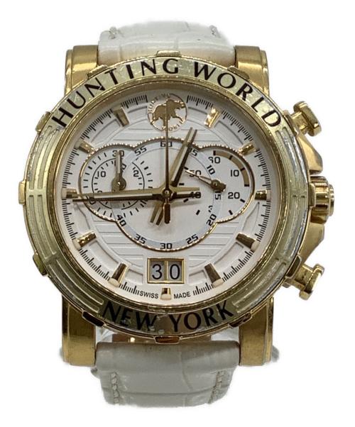 HUNTING WORLD（ハンティングワールド）HUNTING WORLD (ハンティングワールド) クロノグラフ　クォーツ ホワイトの古着・服飾アイテム