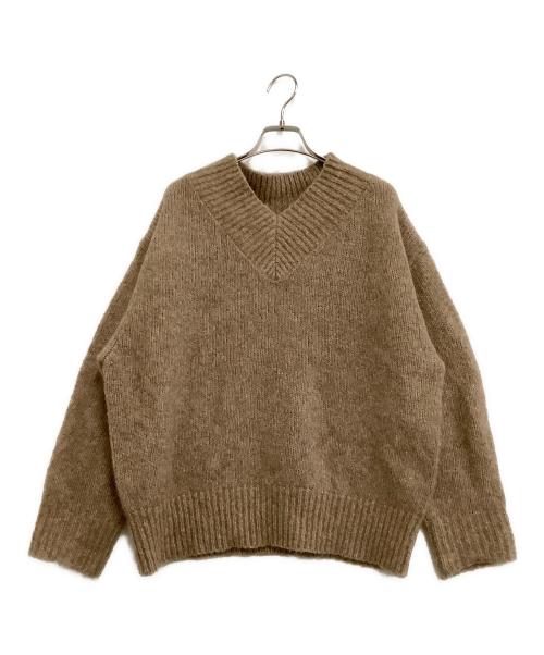 STATE OF MIND（ステートオブマインド）STATE OF MIND (ステートオブマインド) 厚手ニット　yak v neck po ブラウン サイズ:Sの古着・服飾アイテム