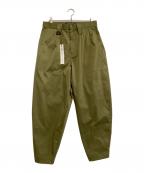 TAIGALIONAタイガリオナ）の古着「トラウザーパンツ　TWO-TUCK WIDE TROUSERS」｜カーキ