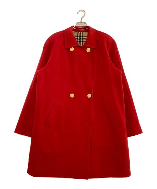 Burberry's（バーバリーズ）Burberry's (バーバリーズ) カシミヤ混コート　裏地ノバチェック レッド サイズ:40の古着・服飾アイテム