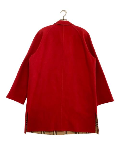 Burberry's（バーバリーズ）Burberry's (バーバリーズ) カシミヤ混コート　裏地ノバチェック レッド サイズ:40の古着・服飾アイテム
