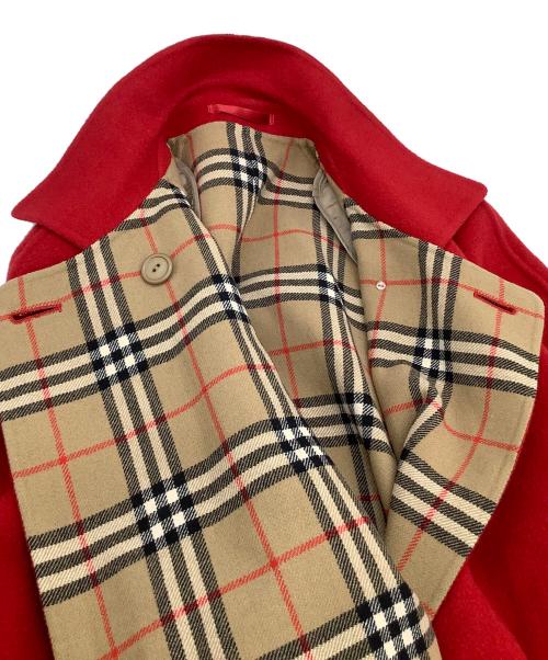 Burberry's（バーバリーズ）Burberry's (バーバリーズ) カシミヤ混コート　裏地ノバチェック レッド サイズ:40の古着・服飾アイテム
