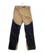DAYTONAデイトナ）の古着「切替デニムパンツ」｜インディゴ×ブラウン