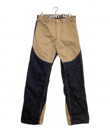 DAYTONA（デイトナ）の古着「切替デニムパンツ」｜インディゴ×ブラウン