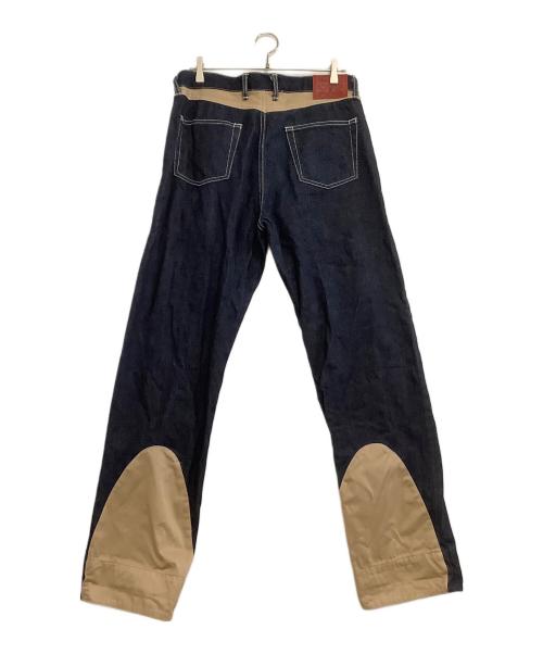 DAYTONA（デイトナ）DAYTONA (デイトナ) 切替デニムパンツ インディゴ×ブラウン サイズ:W36×L33の古着・服飾アイテム