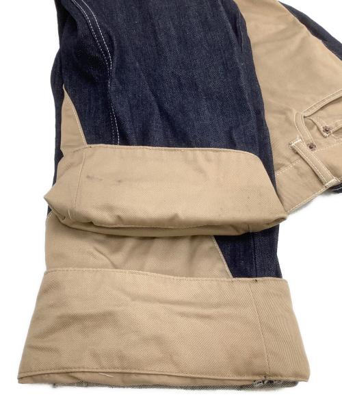 DAYTONA（デイトナ）DAYTONA (デイトナ) 切替デニムパンツ インディゴ×ブラウン サイズ:W36×L33の古着・服飾アイテム