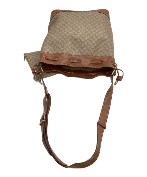 CELINE（セリーヌ）CELINE (セリーヌ) 巾着ショルダーバッグ 	マカダム ブラウンの古着・服飾アイテム