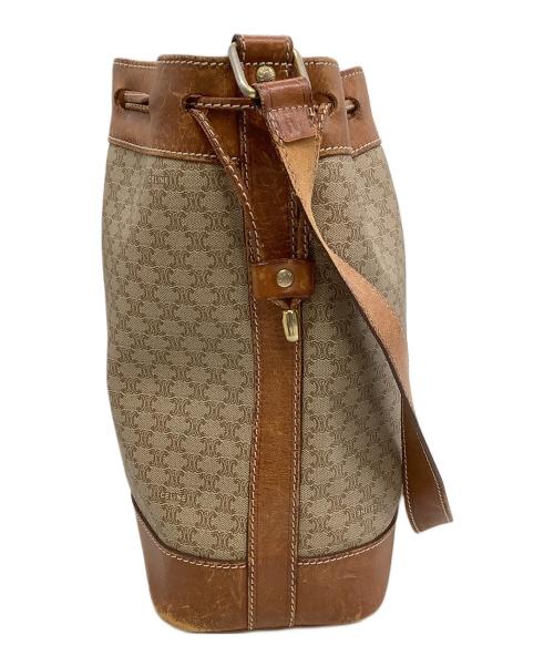 CELINE（セリーヌ）CELINE (セリーヌ) 巾着ショルダーバッグ 	マカダム ブラウンの古着・服飾アイテム