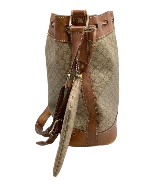 CELINE（セリーヌ）CELINE (セリーヌ) 巾着ショルダーバッグ 	マカダム ブラウンの古着・服飾アイテム