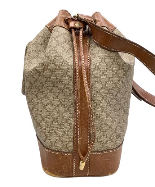 CELINE（セリーヌ）CELINE (セリーヌ) 巾着ショルダーバッグ 	マカダム ブラウンの古着・服飾アイテム