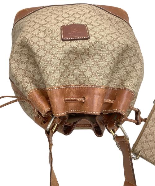 CELINE（セリーヌ）CELINE (セリーヌ) 巾着ショルダーバッグ 	マカダム ブラウンの古着・服飾アイテム