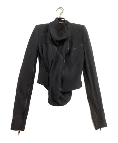 HAIDER ACKERMANN（ハイダーアッカーマン）HAIDER ACKERMANN (ハイダーアッカーマン) ダブルライダースジャケット ブラック サイズ:34の古着・服飾アイテム