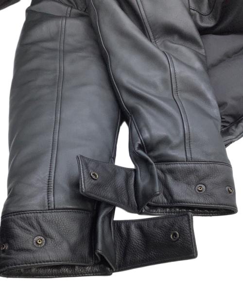 THE NORTHFACE PURPLELABEL（ザ・ノースフェイス パープルレーベル）THE NORTHFACE PURPLELABEL (ザ・ノースフェイス パープルレーベル) ダウンジャケット　Mountain Down Leather Jacket ブラック サイズ:Mの古着・服飾アイテム