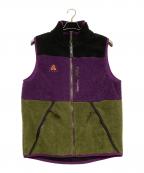 NIKE ACGナイキエーシージー）の古着「フリースベスト」｜ブラック×パープル×グリーン