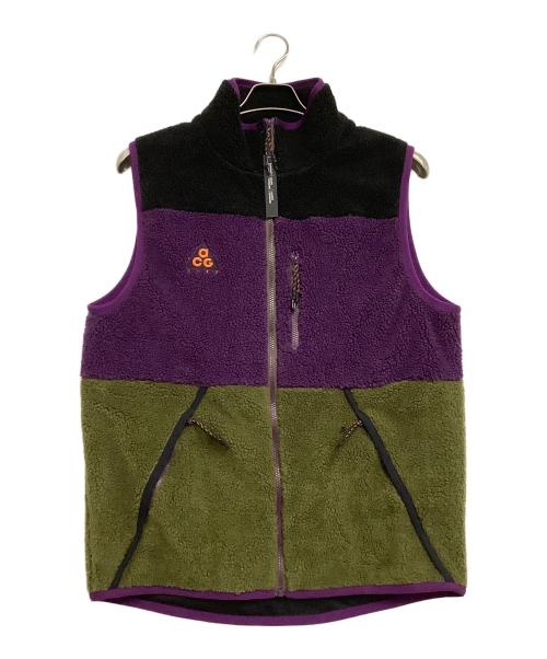 NIKE ACG（ナイキエーシージー）NIKE ACG (ナイキエーシージー) フリースベスト ブラック×パープル×グリーン サイズ:Mの古着・服飾アイテム