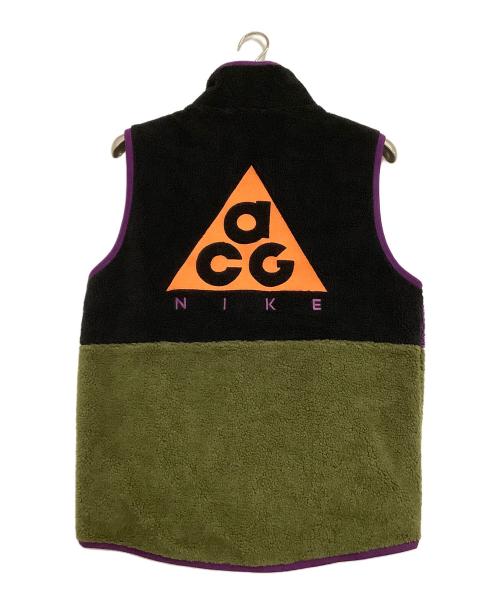 NIKE ACG（ナイキエーシージー）NIKE ACG (ナイキエーシージー) フリースベスト ブラック×パープル×グリーン サイズ:Mの古着・服飾アイテム