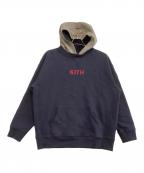 KITH×Bergdorf Goodmanキス×バーグドルフ グッドマン）の古着「プルオーバーパーカー クラシックロゴ」｜ネイビー