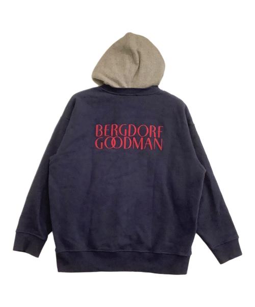 KITH（キス）KITH (キス) Bergdorf Goodman (バーグドルフ グッドマン) プルオーバーパーカー クラシックロゴ ネイビー サイズ:Lの古着・服飾アイテム