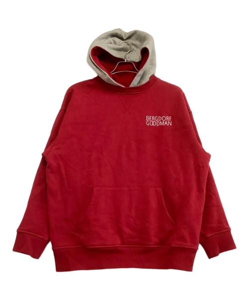 KITH（キス）KITH (キス) Bergdorf Goodman (バーグドルフ グッドマン) プルオーバーパーカー レッド×グレー サイズ:Lの古着・服飾アイテム