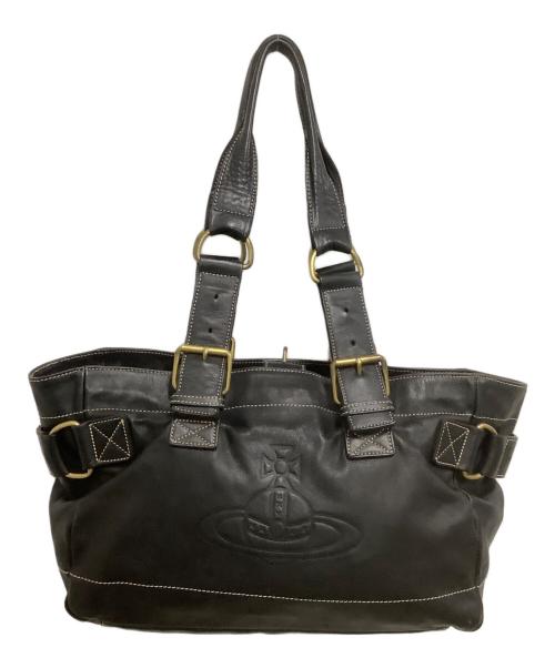 Vivienne Westwood（ヴィヴィアンウエストウッド）Vivienne Westwood (ヴィヴィアンウエストウッド) レザートートバッグ　アコード ブラックの古着・服飾アイテム