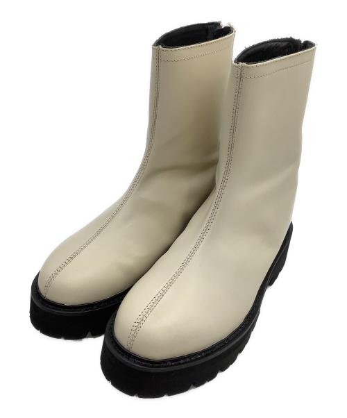 Caminando（カミナンド）Caminando (カミナンド) バックジップブーツ アイボリー サイズ:8の古着・服飾アイテム
