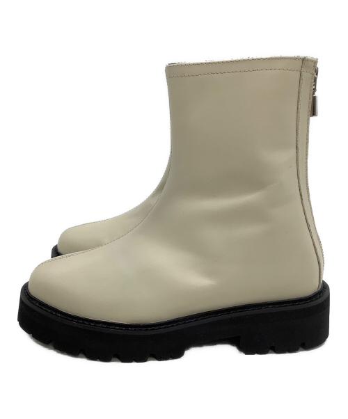 Caminando（カミナンド）Caminando (カミナンド) バックジップブーツ アイボリー サイズ:8の古着・服飾アイテム