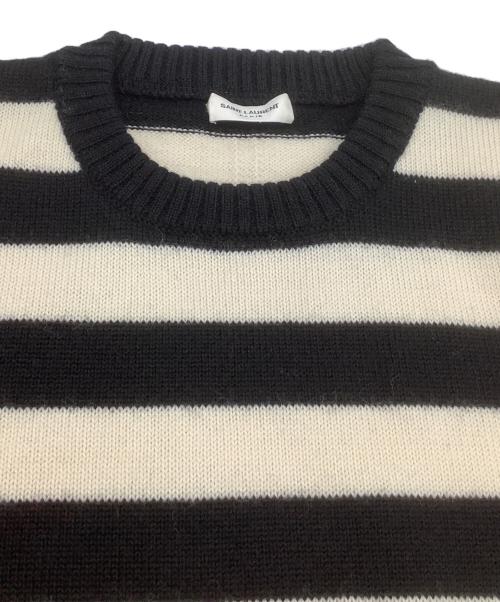 Saint Laurent Paris（サンローランパリ）Saint Laurent Paris (サンローランパリ) 厚手ニット ブラック×ホワイト サイズ:Mの古着・服飾アイテム