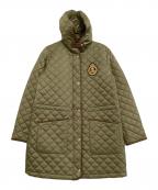 LAUREN RALPH LAURENローレンラルフローレン）の古着「キルティング中綿コート　レザートリム」｜オリーブ