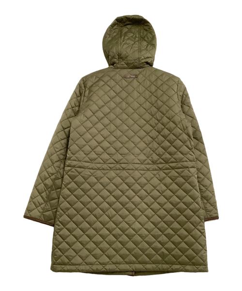 LAUREN RALPH LAUREN（ローレンラルフローレン）LAUREN RALPH LAUREN (ローレンラルフローレン) キルティング中綿コート　レザートリム オリーブ サイズ:Mの古着・服飾アイテム