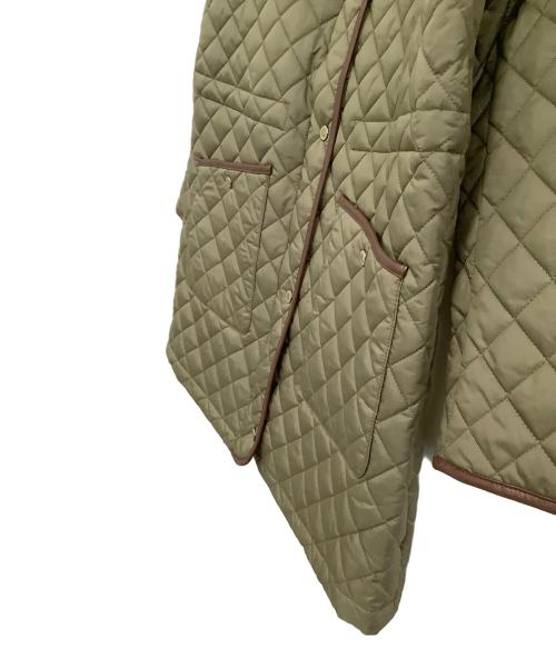 LAUREN RALPH LAUREN（ローレンラルフローレン）LAUREN RALPH LAUREN (ローレンラルフローレン) キルティング中綿コート　レザートリム オリーブ サイズ:Mの古着・服飾アイテム