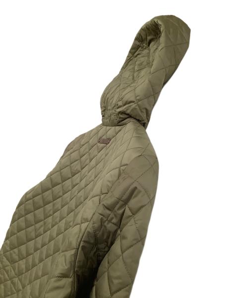 LAUREN RALPH LAUREN（ローレンラルフローレン）LAUREN RALPH LAUREN (ローレンラルフローレン) キルティング中綿コート　レザートリム オリーブ サイズ:Mの古着・服飾アイテム