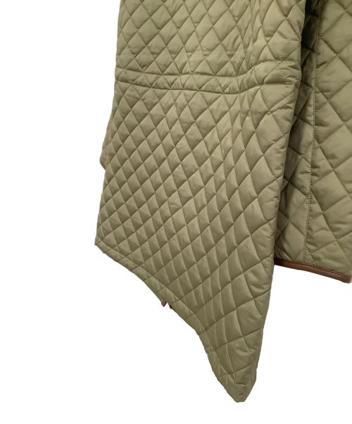 LAUREN RALPH LAUREN（ローレンラルフローレン）LAUREN RALPH LAUREN (ローレンラルフローレン) キルティング中綿コート　レザートリム オリーブ サイズ:Mの古着・服飾アイテム