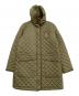 LAUREN RALPH LAUREN（ローレンラルフローレン）の古着「キルティング中綿コート　レザートリム」｜オリーブ