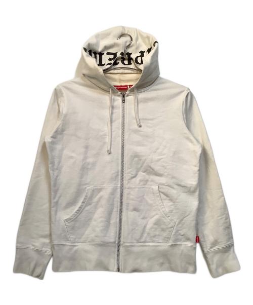 SUPREME（シュプリーム）SUPREME (シュプリーム) ジップパーカー　ロゴフード ホワイト サイズ:Sの古着・服飾アイテム