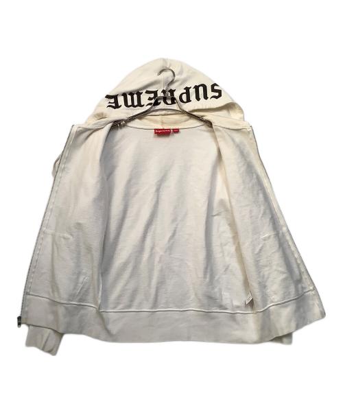 SUPREME（シュプリーム）SUPREME (シュプリーム) ジップパーカー　ロゴフード ホワイト サイズ:Sの古着・服飾アイテム