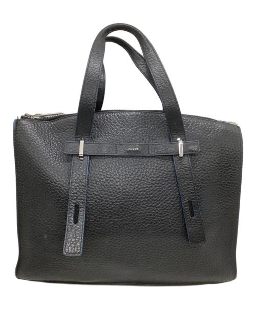 FURLA（フルラ）FURLA (フルラ) レザートートバッグ　	GIOVE ブラック×ブルーの古着・服飾アイテム