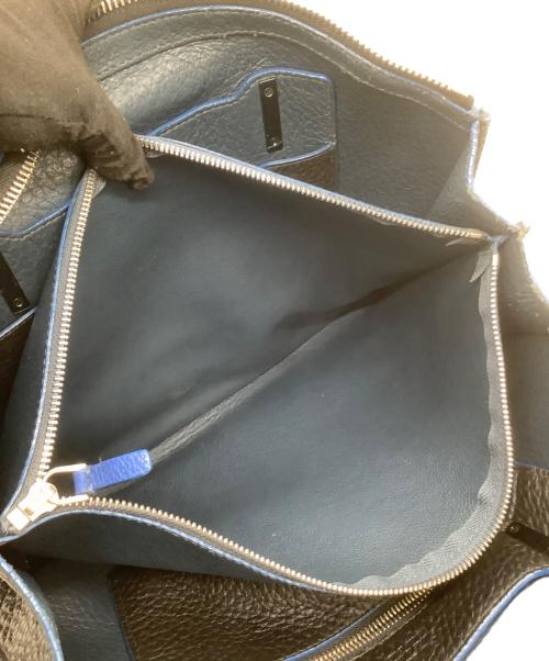 FURLA（フルラ）FURLA (フルラ) レザートートバッグ　	GIOVE ブラック×ブルーの古着・服飾アイテム