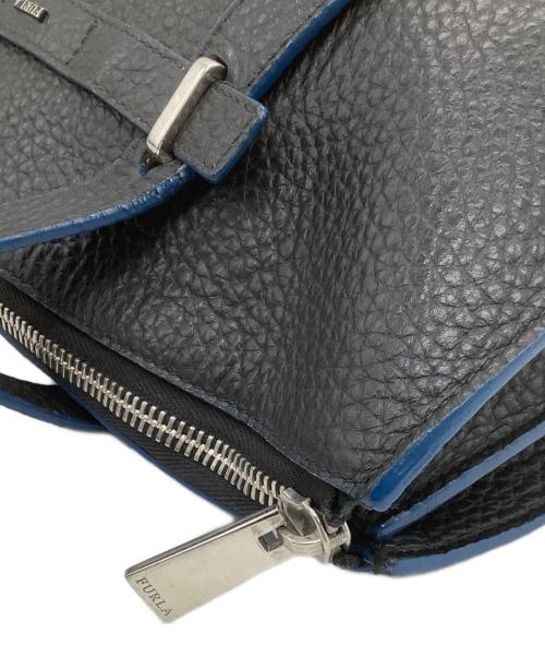 FURLA（フルラ）FURLA (フルラ) レザートートバッグ　	GIOVE ブラック×ブルーの古着・服飾アイテム