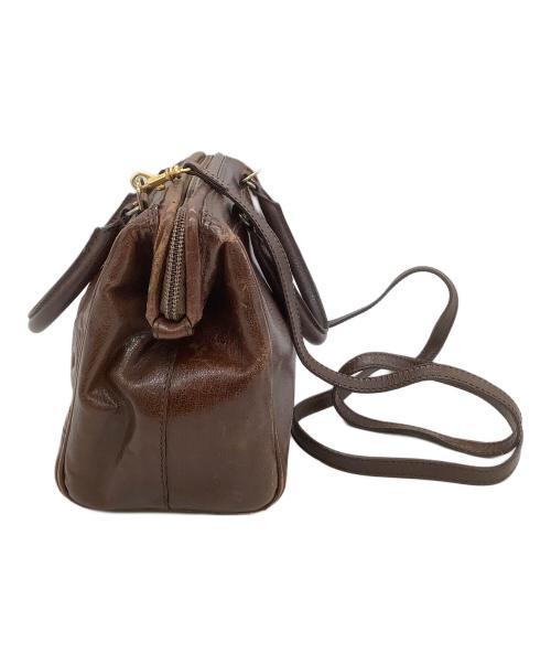 FENDI（フェンディ）FENDI (フェンディ) レザーハンドバッグ ブラウンの古着・服飾アイテム