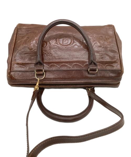 FENDI（フェンディ）FENDI (フェンディ) レザーハンドバッグ ブラウンの古着・服飾アイテム